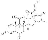 Bild på kemisk struktur för Flutikasonpropionat