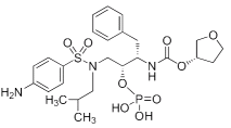Bild på kemisk struktur för Fosamprenavir