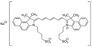 Bild på kemisk struktur för Indocyaningrönt