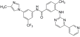 Bild på kemisk struktur för Nilotinib