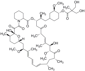Bild på kemisk struktur för Temsirolimus