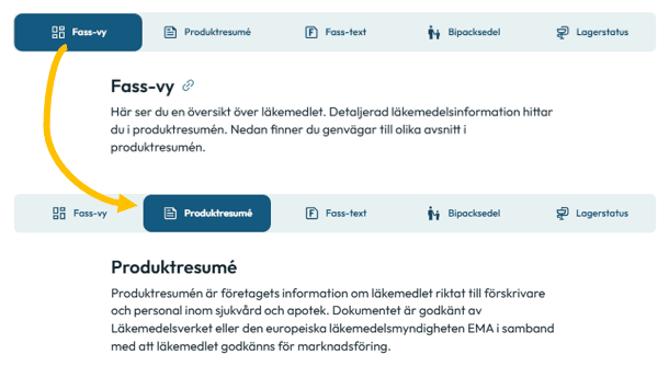 Bild på Fass-vy och produktresumé