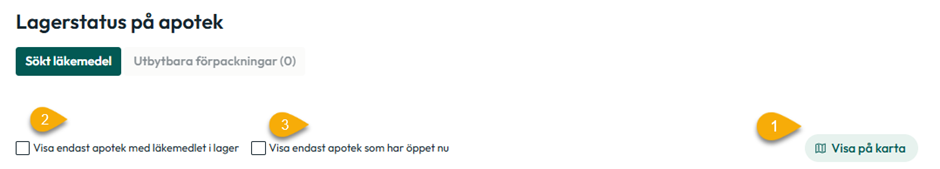 Bild för att visa de olika stegen beskrivna ovan markerade med (1), (2) och (3).