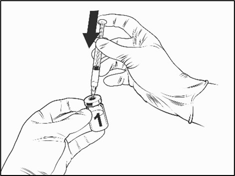 Injektionsflaska med frystorkat vaccin