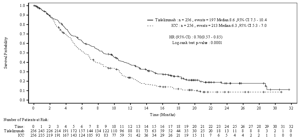 Kaplan Meier-kurva över OS i BGB A317 302 (ITT-gruppen)