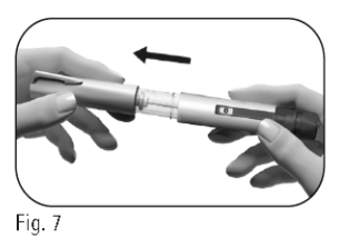 Figur 7: Dra av skyddet till injektionspennan