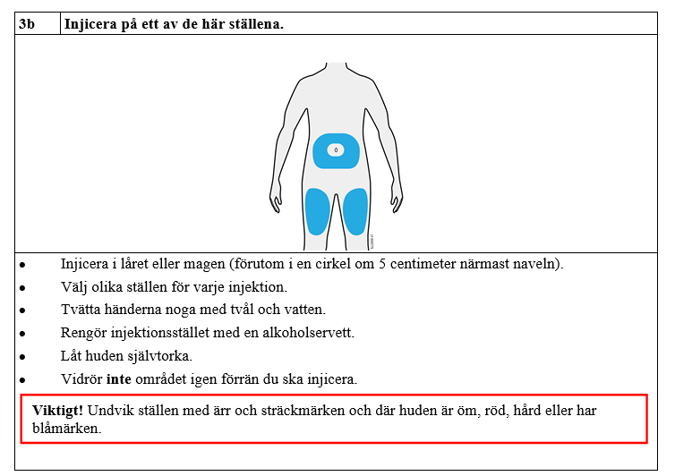 Vidare förberedelser inför injektionen