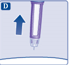 Bild D -  Ta bort injektionsnålen från huden