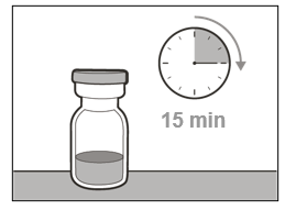 Före användning, låt injektionsflaskan/-flaskorna uppnå rumstemperatur i ungefär 15 minuter.