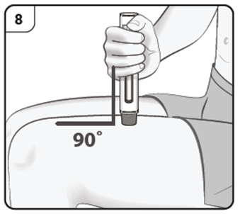 Steg 8. Injektionspennans position