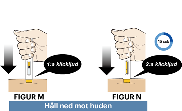 Klickljud talar om att injektionen startat och är nästan klar.