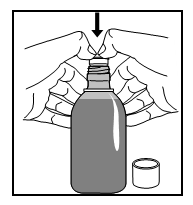 Montering av intrycksadaptern i en ny flaska läkemedel
