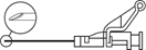 Figur 4 - bild på nålens avfasning som ska vara riktad uppåt mot hävarmen 