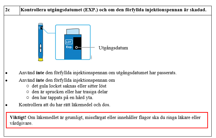 Förberedelser inför injektionen av AMGEVITA