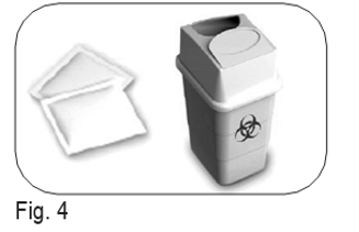 Figur 4 visar spritsuddar och behållare för vassa föremål