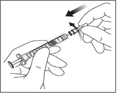 Vrid fast 30 G × ½ inch injektionsnålen ordentligt på Luer-lock-sprutans spets.