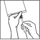 Stick nålen genom infusionsporten genom att försiktigt vrida handleden tills nålen är helt införd.