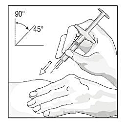 Bilden visar injektionsvinkel